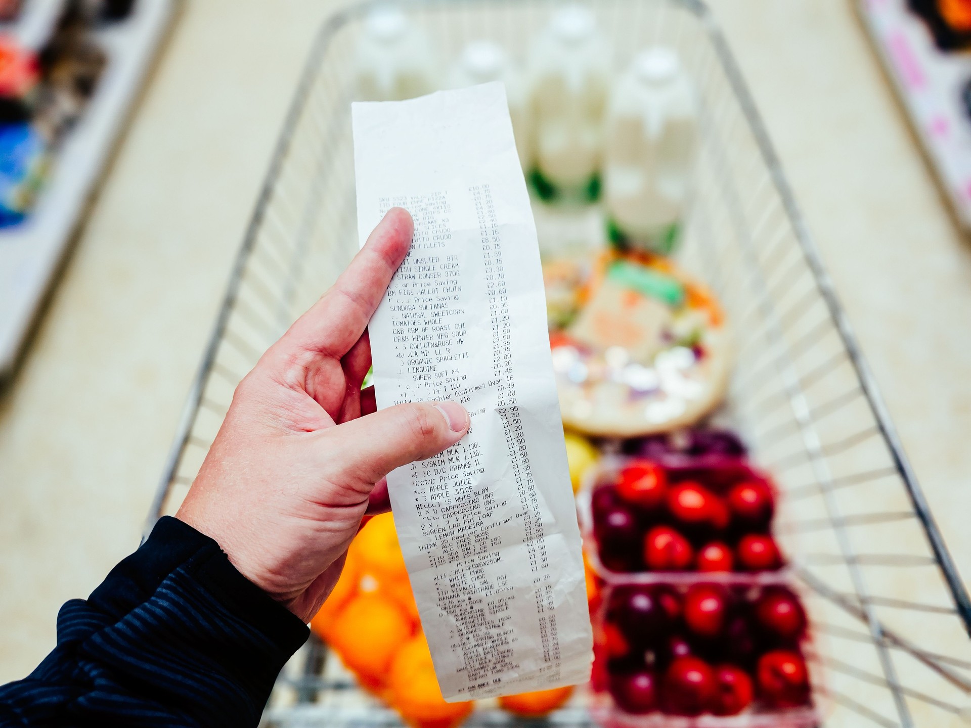 Checking the supermarket bill